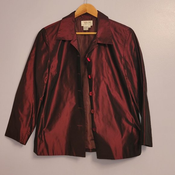 ๐ Talbots Petites Iridescent Silk Jacket - Picture 1 of 8